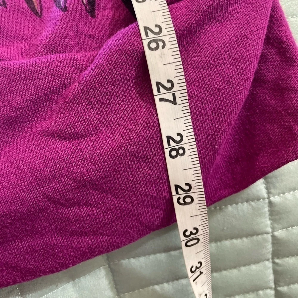 Purple cowl neck sleeveless top, cool eclectic pattern / print on front. - Picture 8 of 9